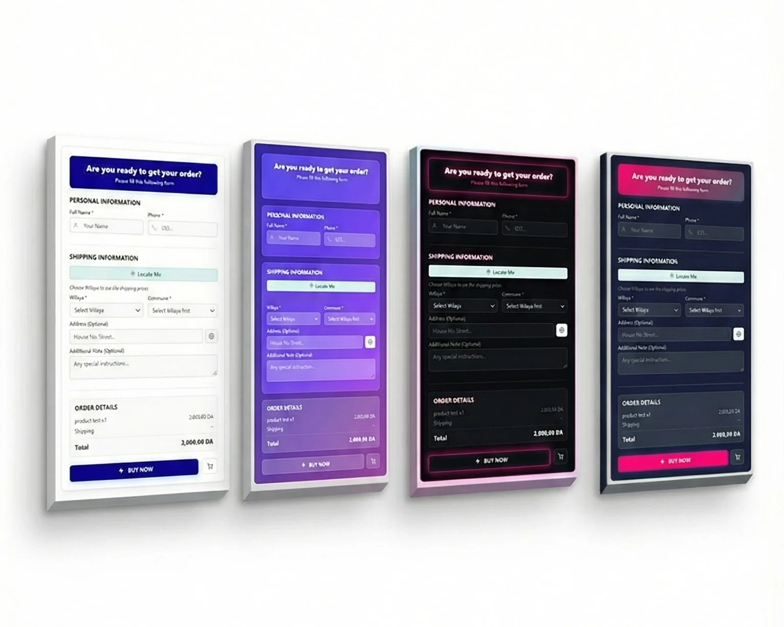 دفع سريع في صفحة المنتج